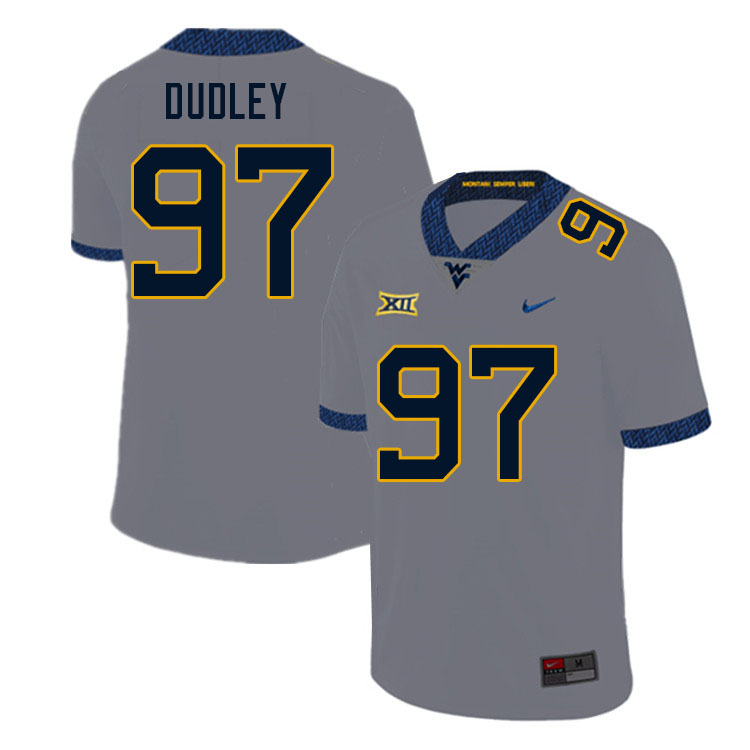 NCAA Men's Brayden Dudley West Virginia Mountaineers Gray #97 Nike Stitched Football College Authentic Jersey SW23K67KM
